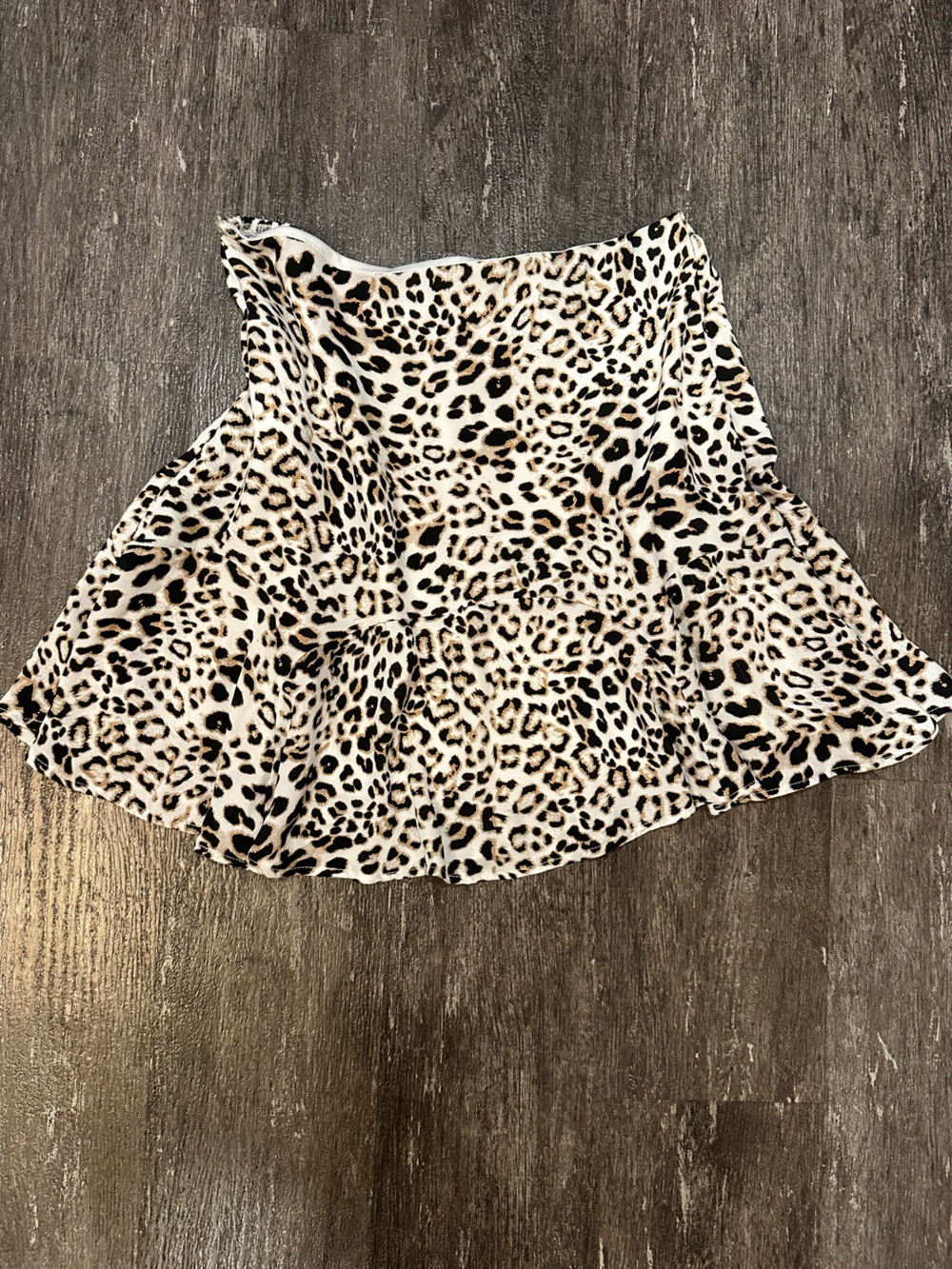 FRANCESCAS Leopard Print Skirt - Black & Cream